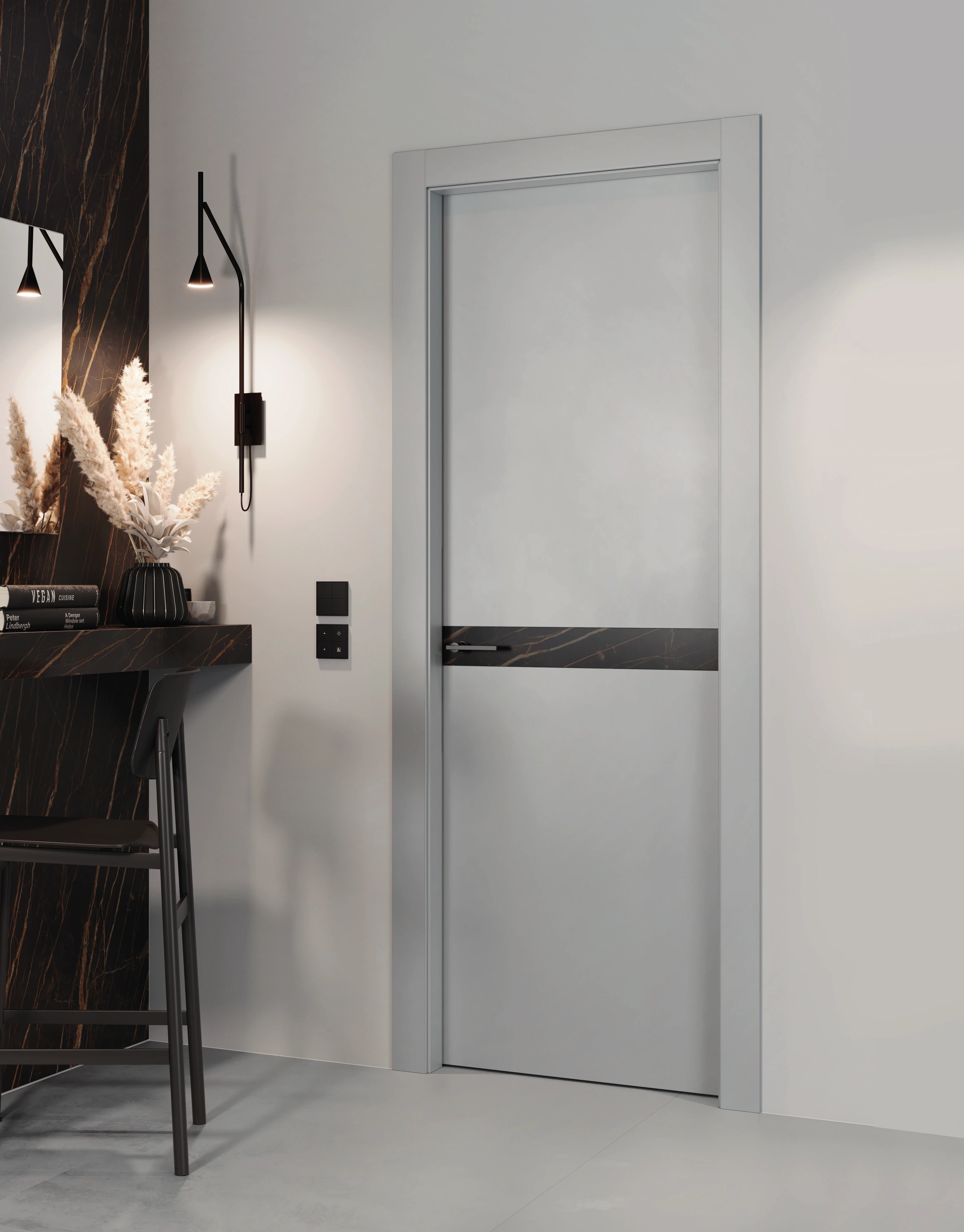 Bertolotto Fusion: stone door with a horizontal dark insert