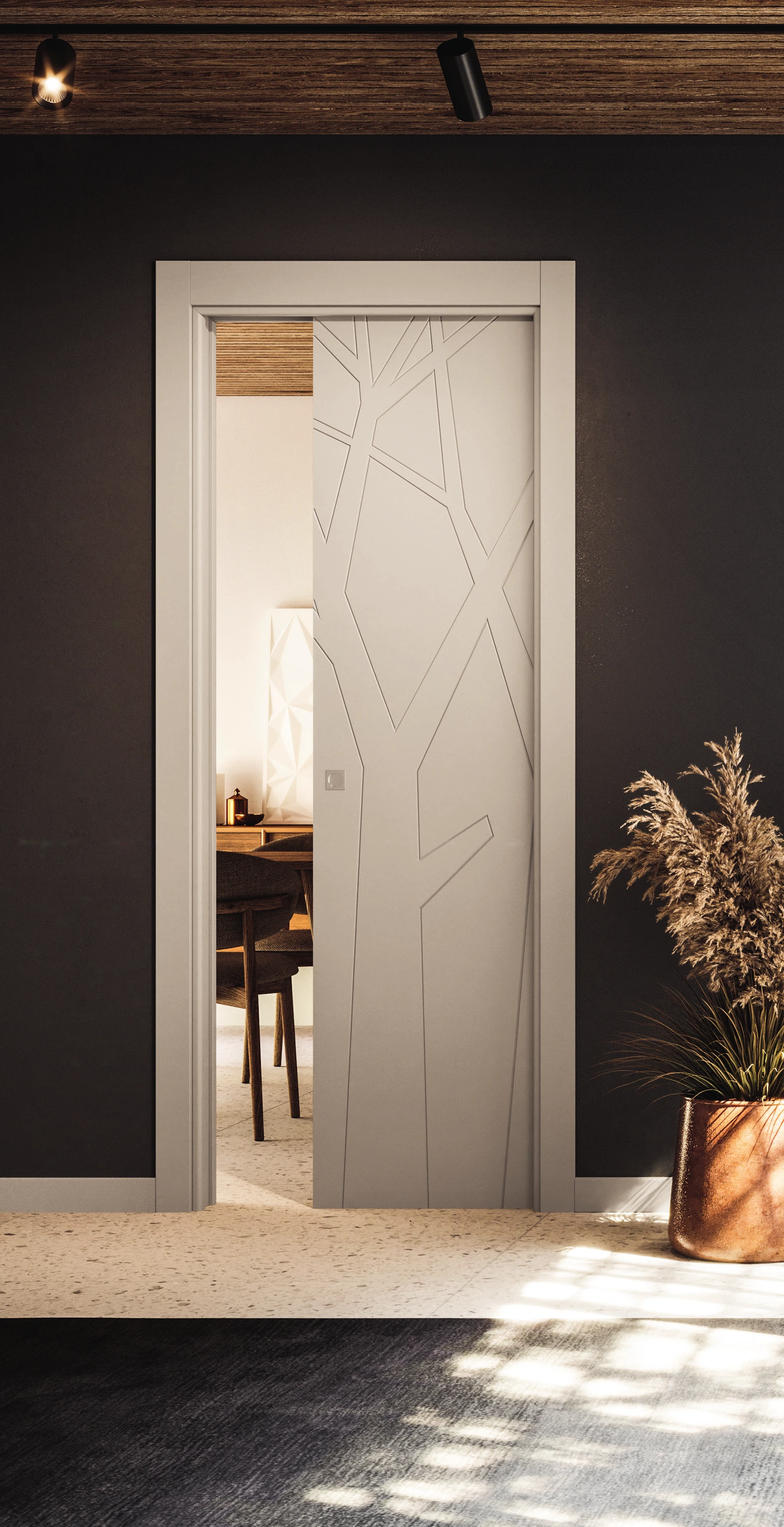 Bertolotto Arnaudo: open white door beside the wall