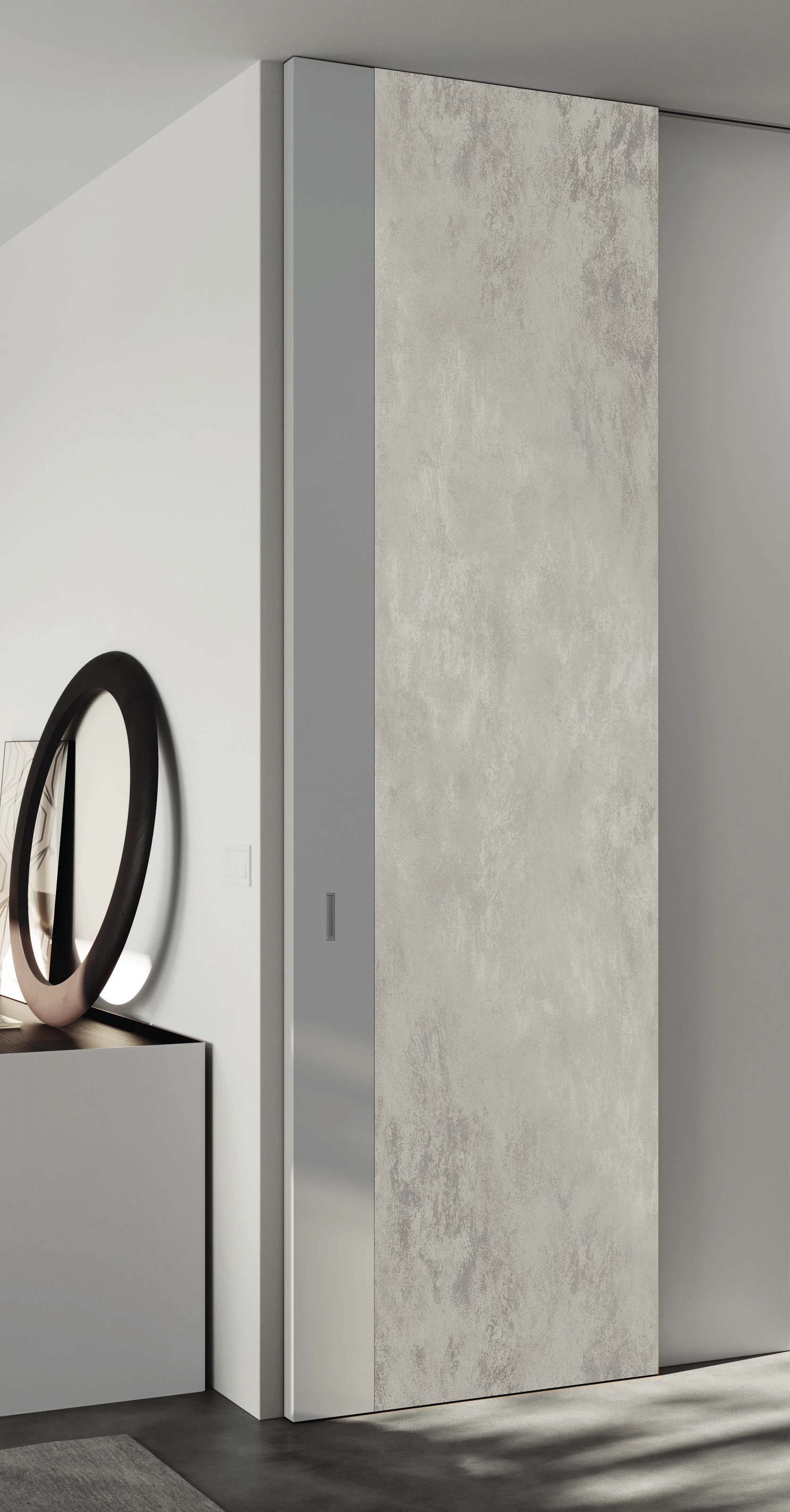 Bertolotto Fusion: full-height pale stone door