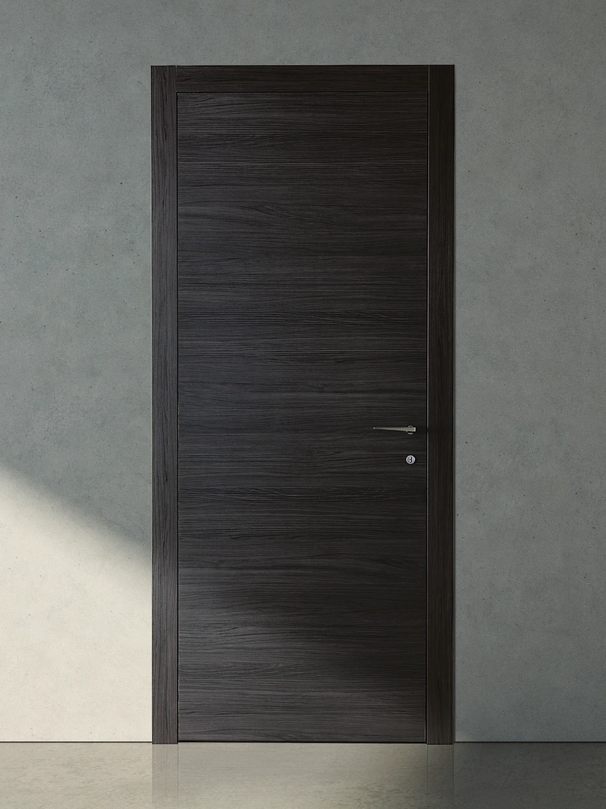 Bertolotto Grafite 111G: dark wood-effect door in an interior