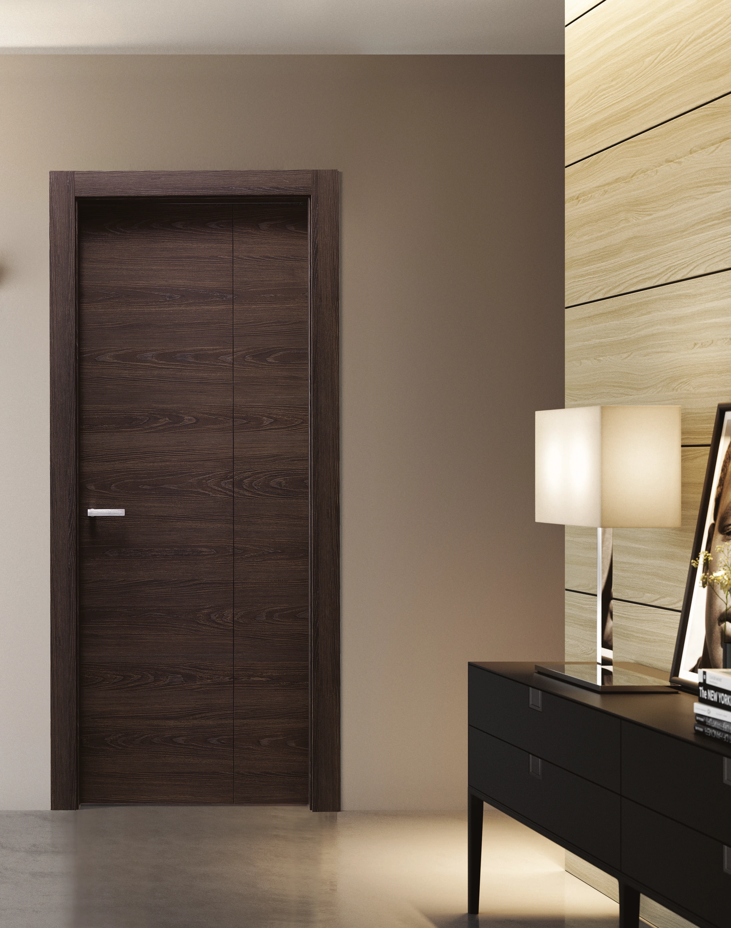Bertolotto Materik 111M: complete dark wood-effect door