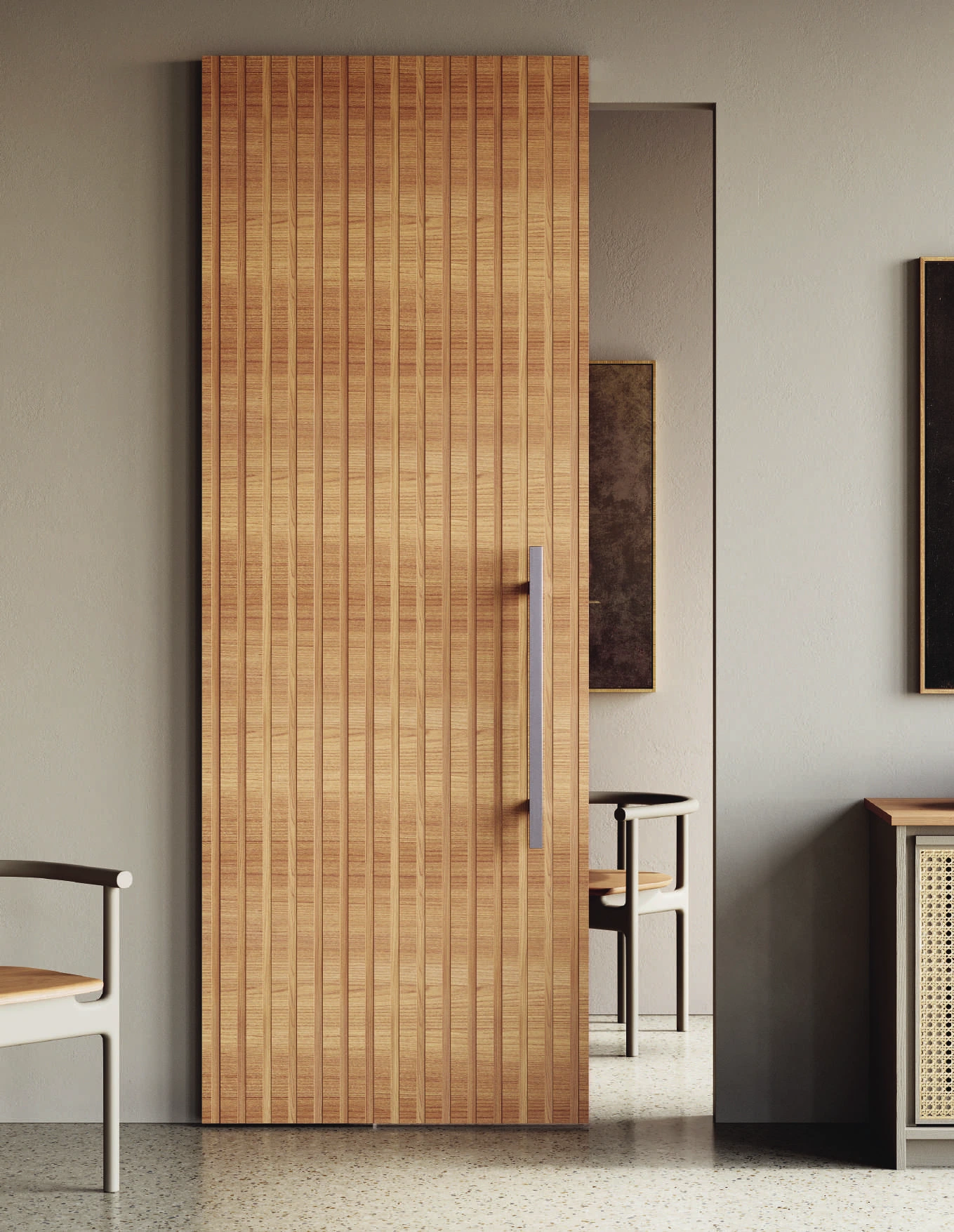 Bertolotto Intalya: tall sliding oak door