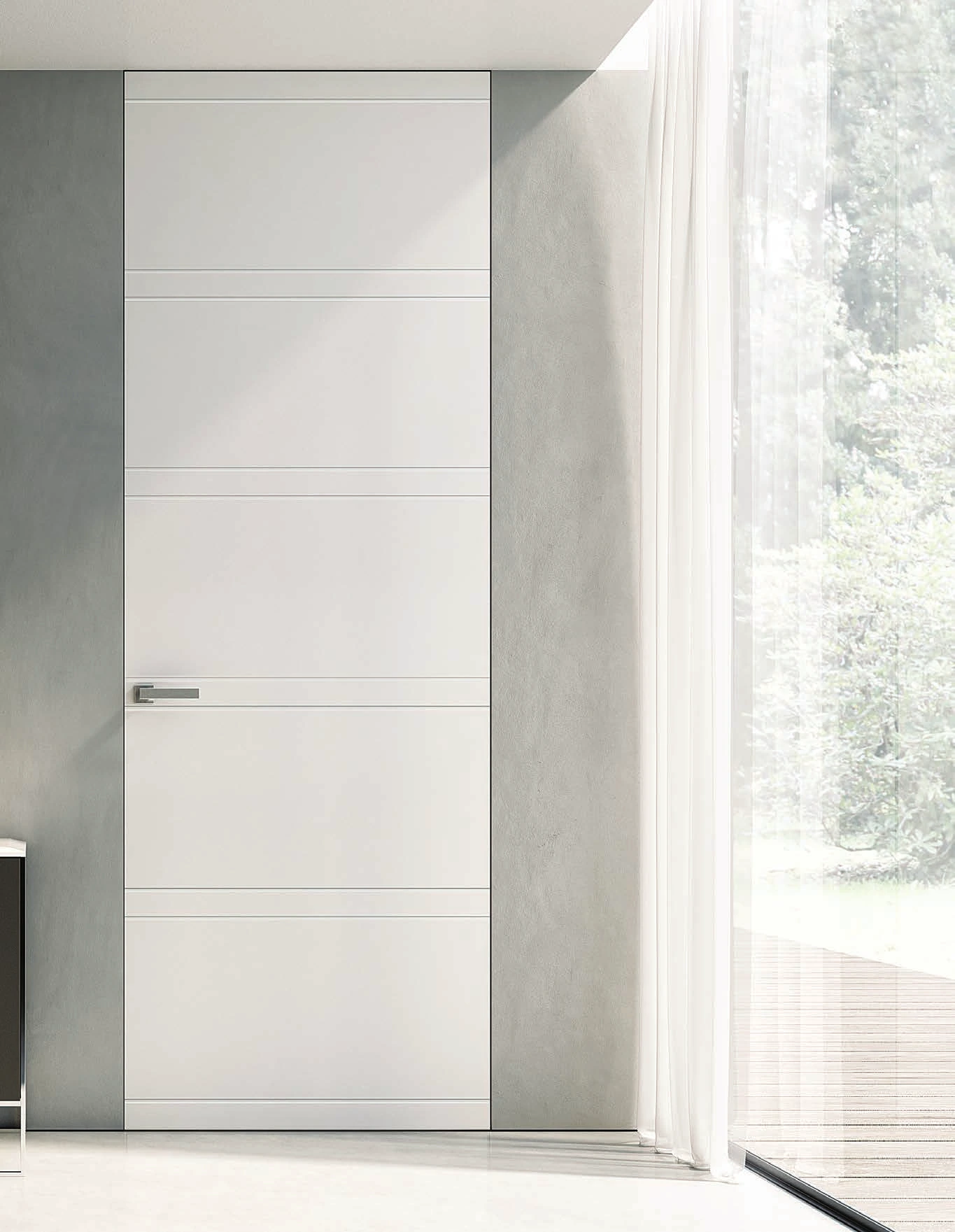 Bertolotto Panto Incise: full-height single white incised door