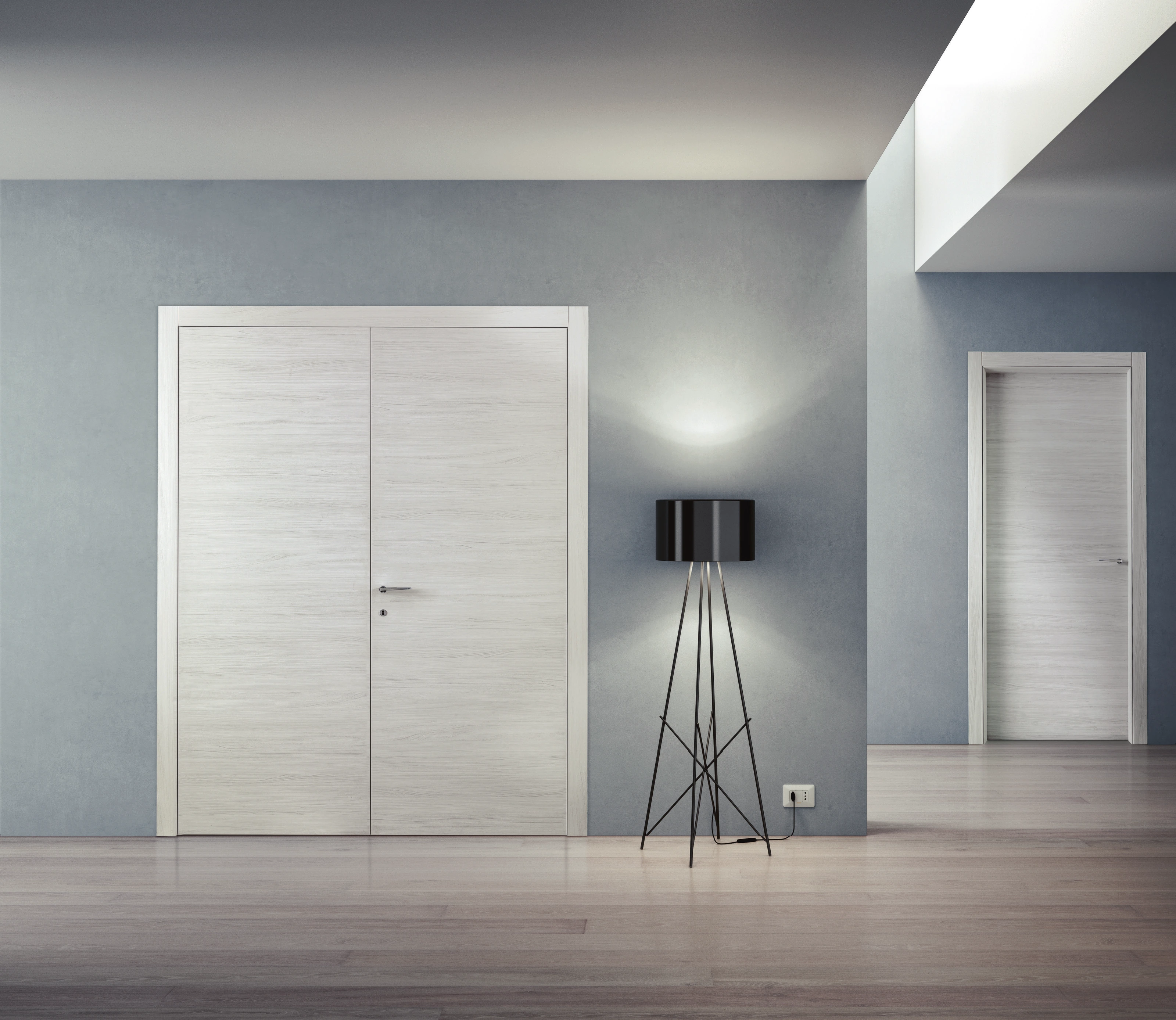 Bertolotto Grafite 111G: double white doors in an interior