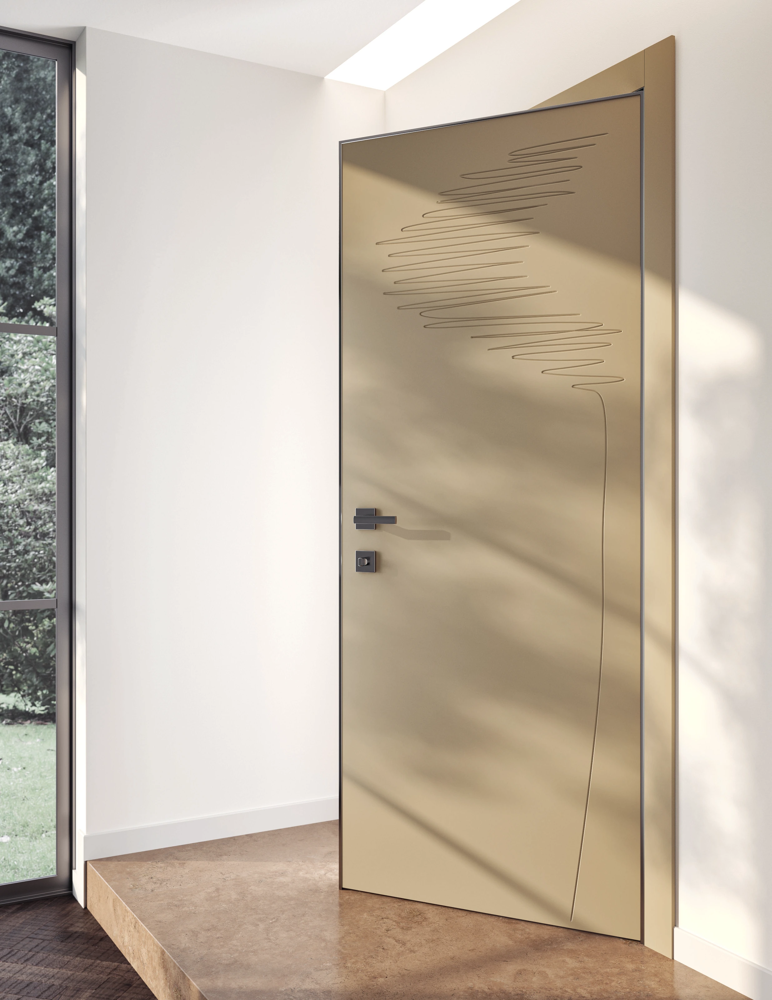 Bertolotto Natura: open golden door with a line motif