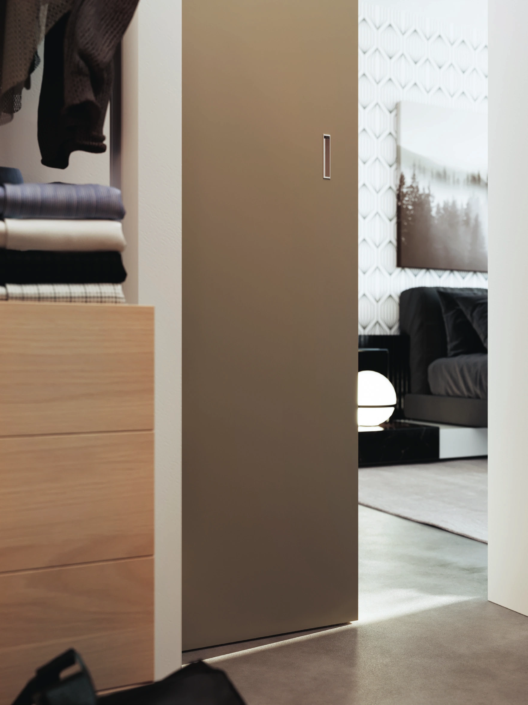 Bertolotto Reflex: sliding mirrored panel edge
