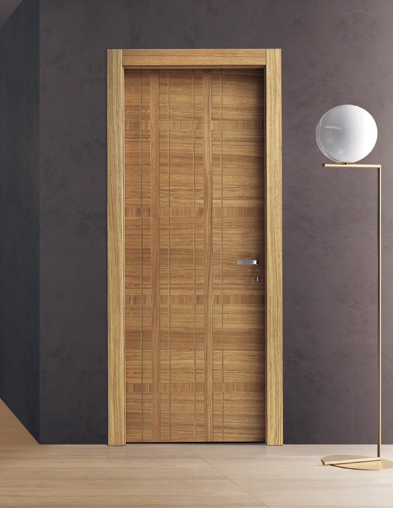 Bertolotto Intalya: single grid-pattern oak door