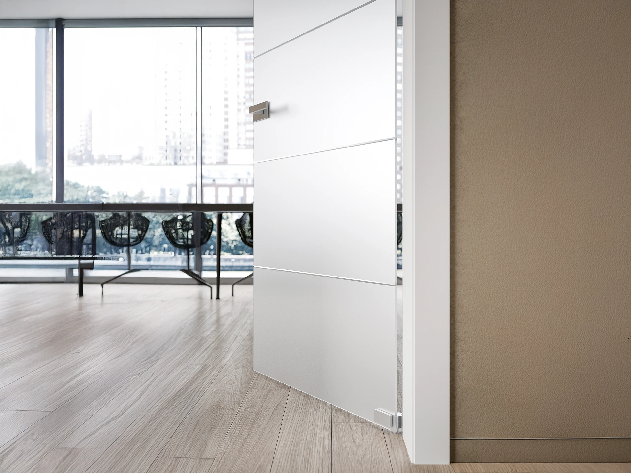 Bertolotto Alaska: frosted glass door standing open