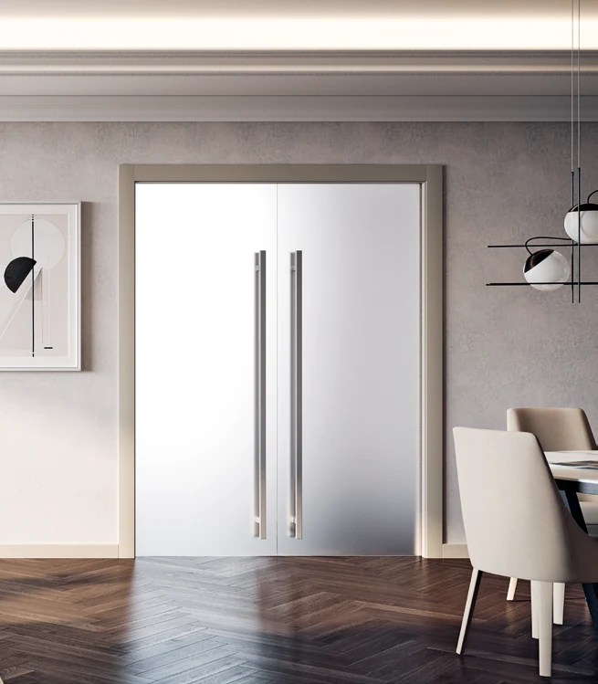 Bertolotto Alaska: pair of satin glass doors
