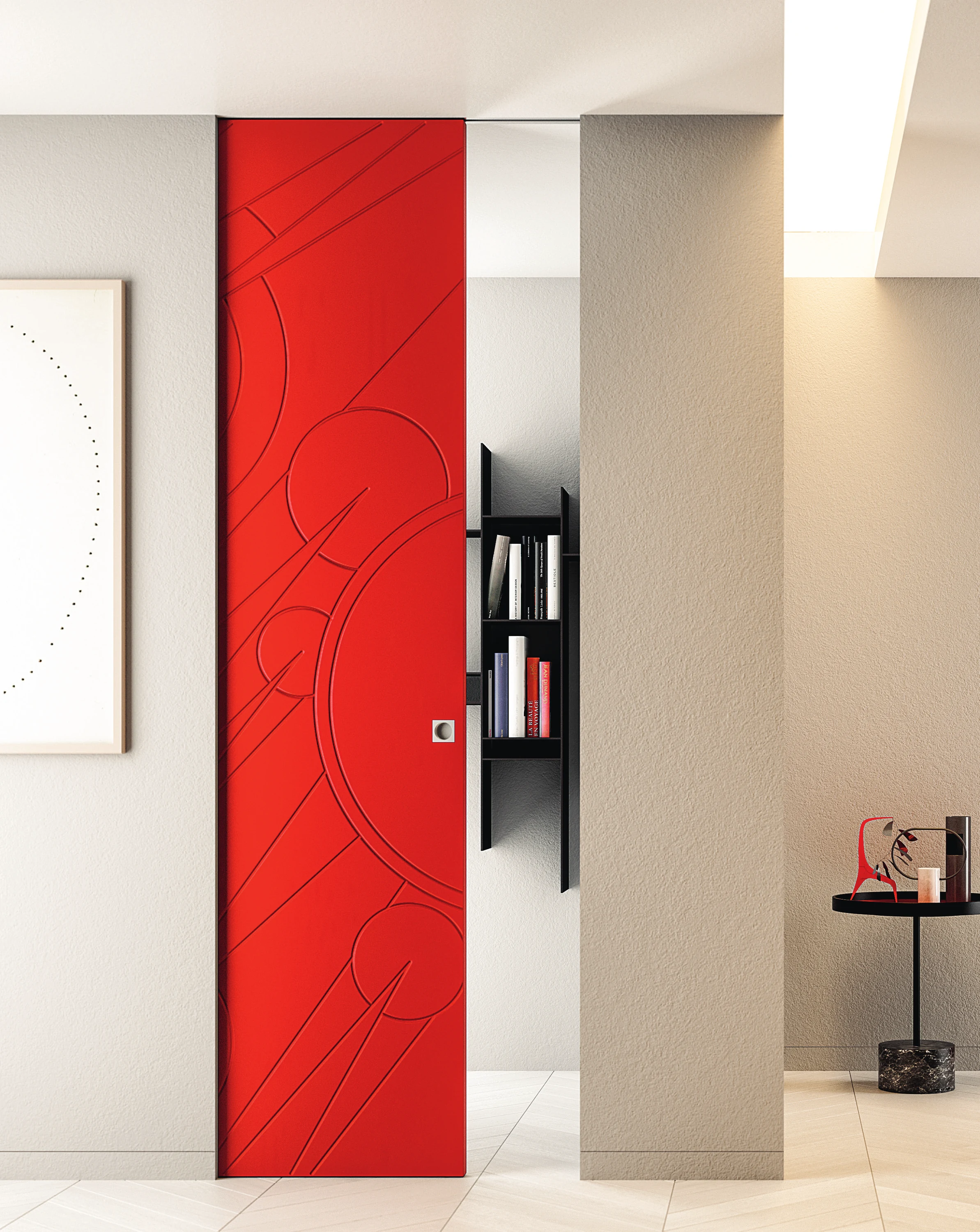 Bertolotto Costellazioni: red geometric pocket door