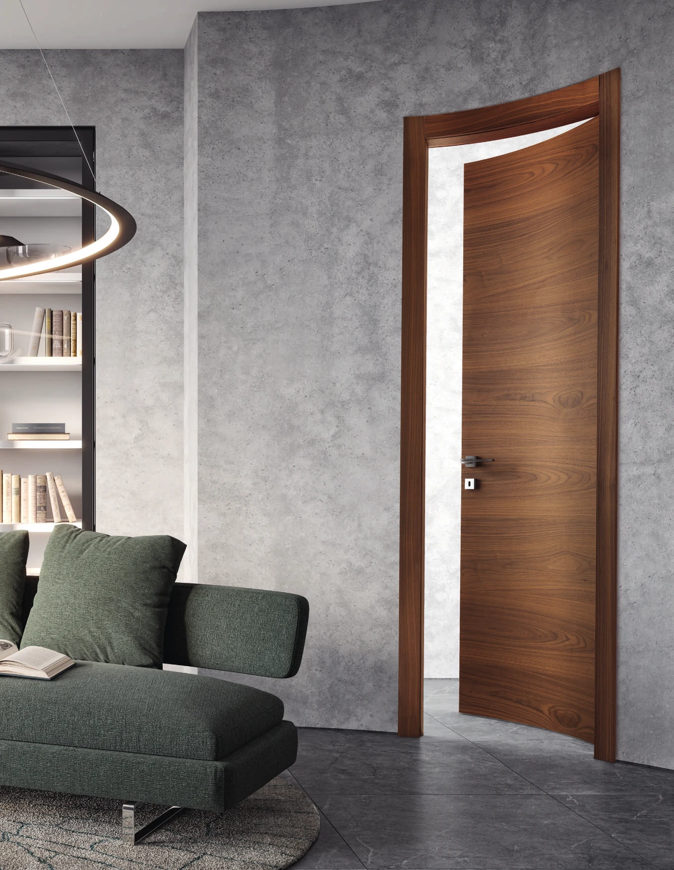 Bertolotto Doga Hori: walnut door standing open