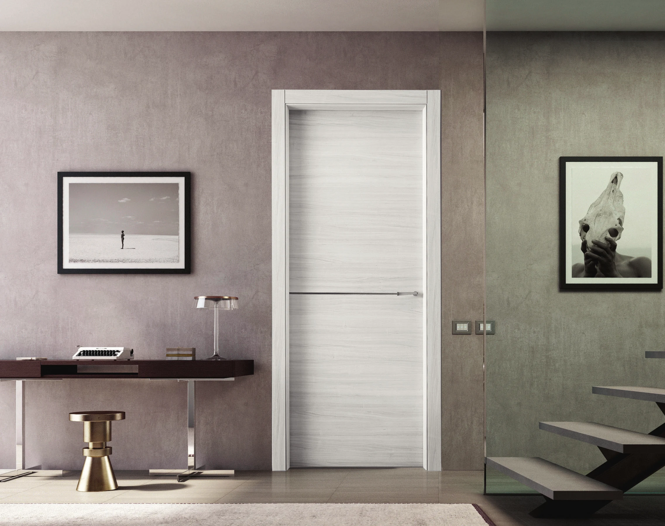 Bertolotto Grafite 111G: grey wood-effect door in an interior
