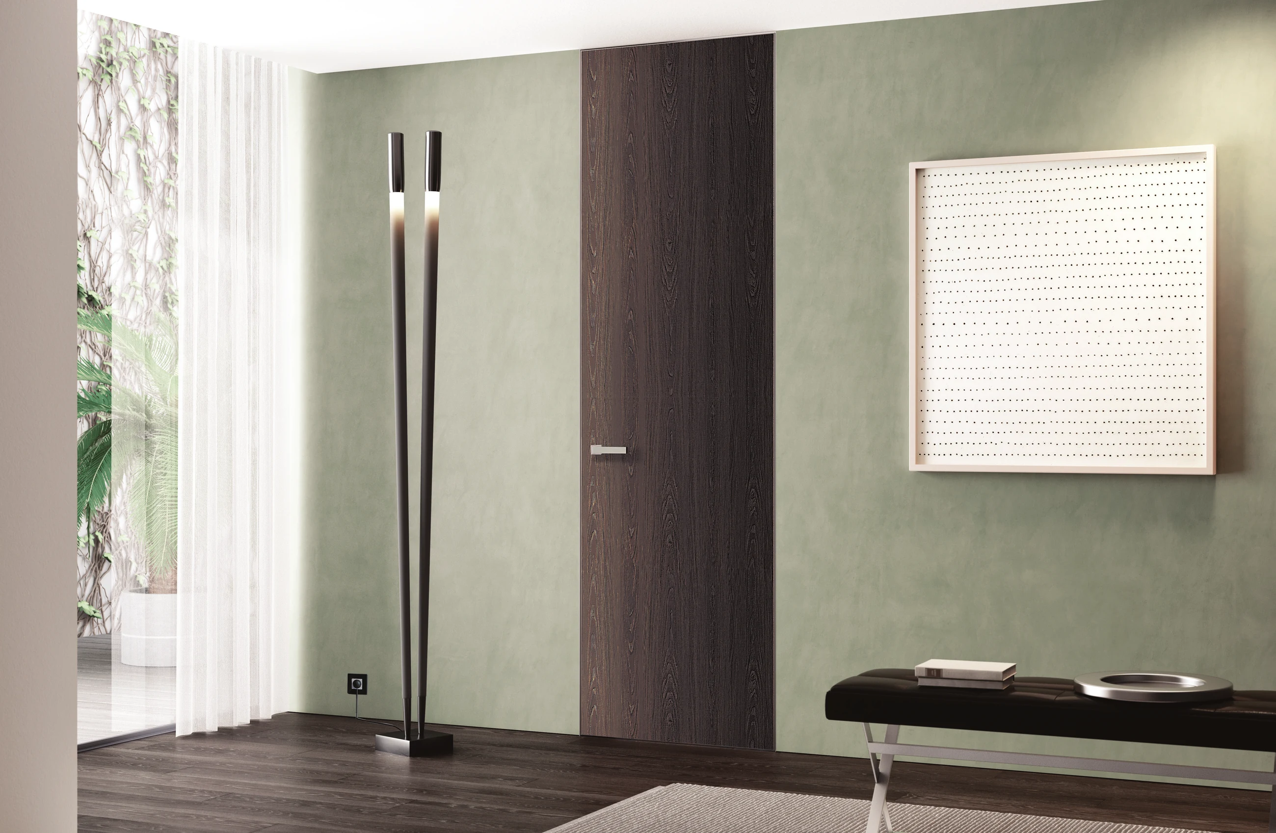 Bertolotto Materik 111M: tall grey door in a room