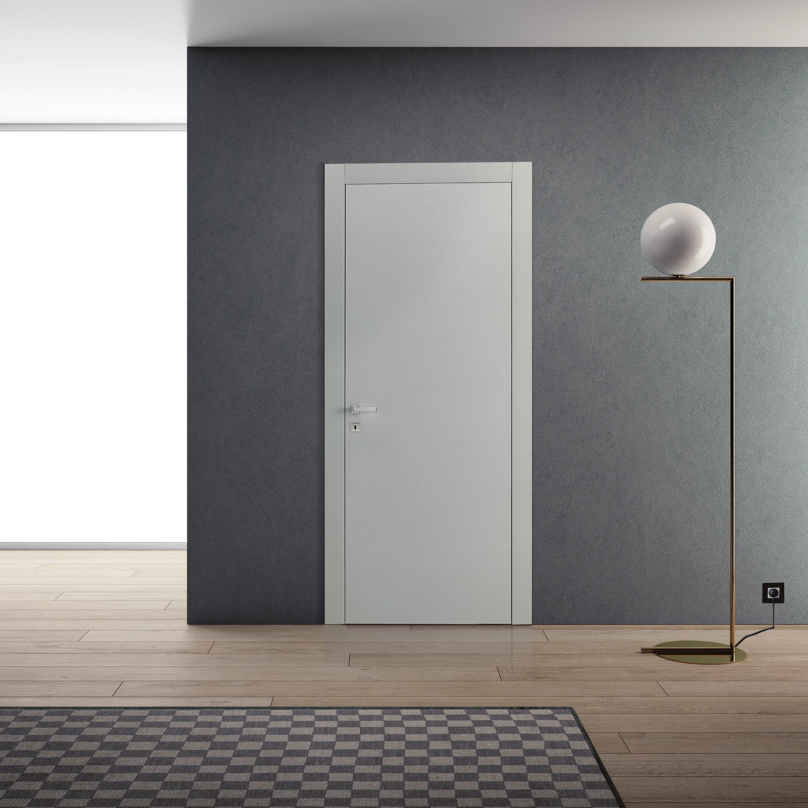 Bertolotto Materik 111M: plain grey door in an interior
