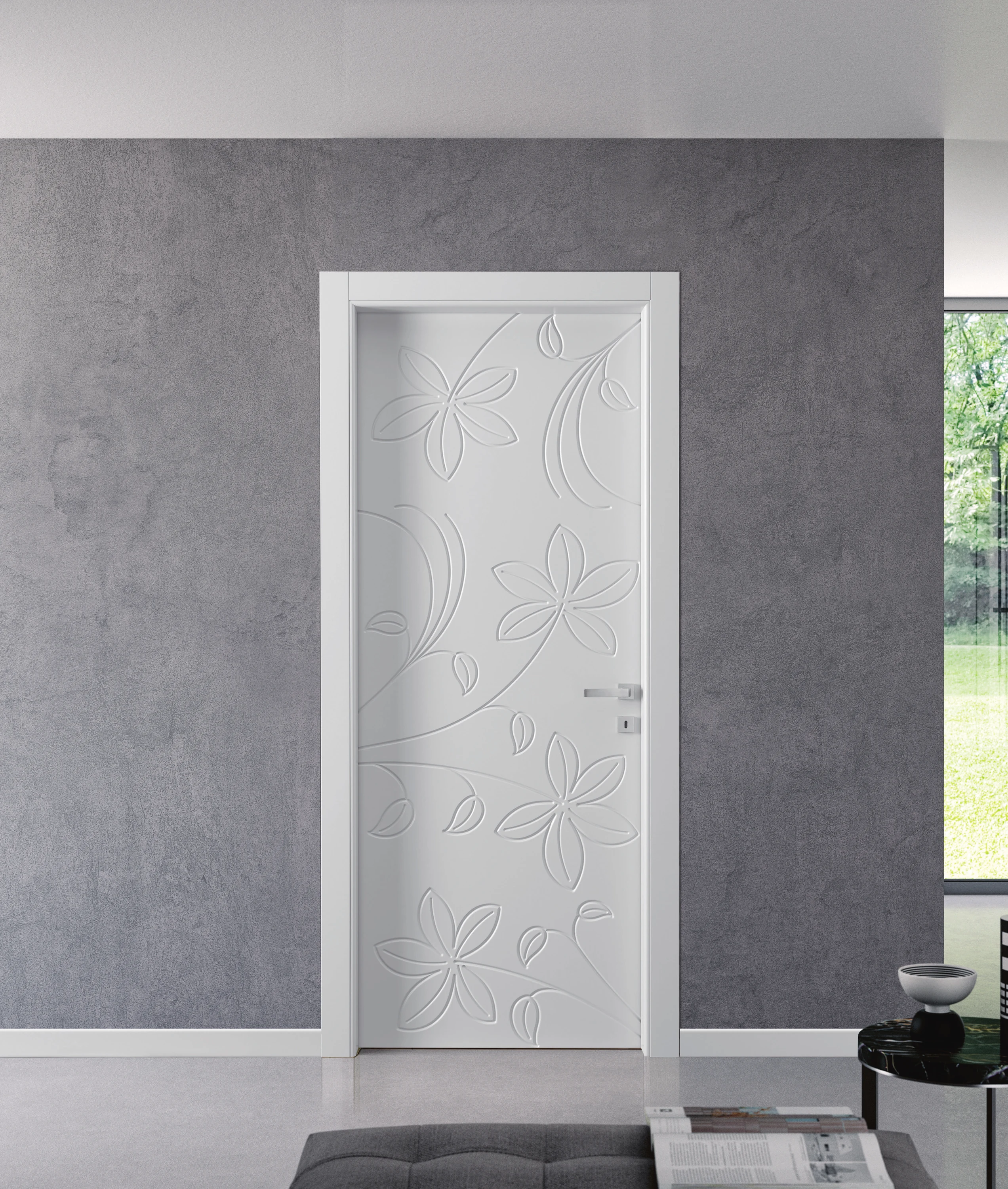 Bertolotto Natura: white door with long incised lines