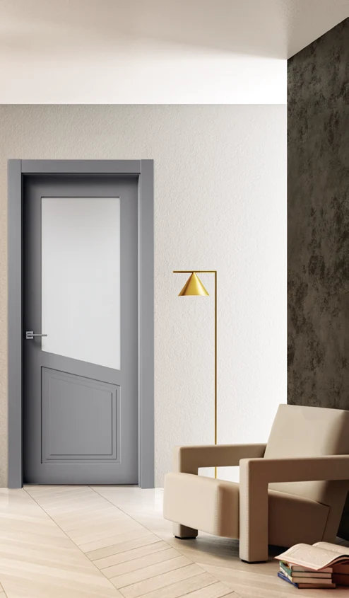 Bertolotto Panto Next: grey glazed panel door