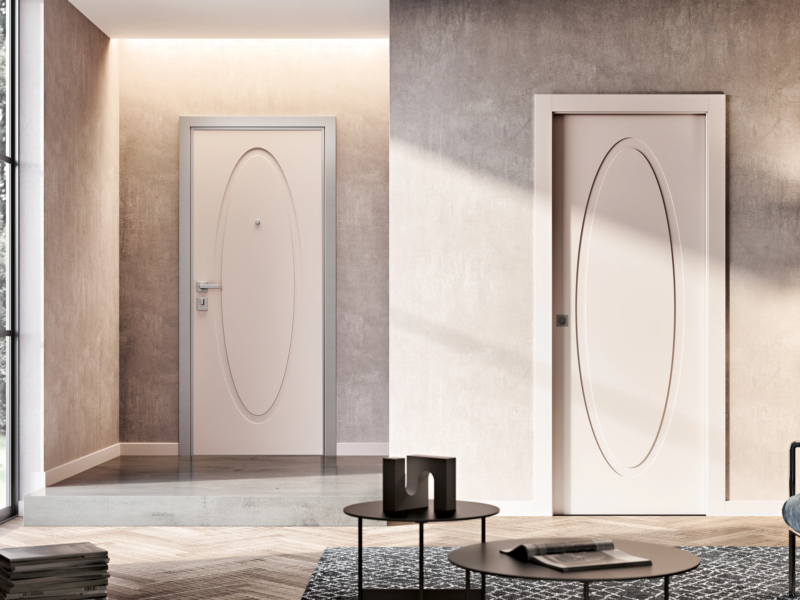 Bertolotto Panto Quadra: two doors with oval recessed panels
